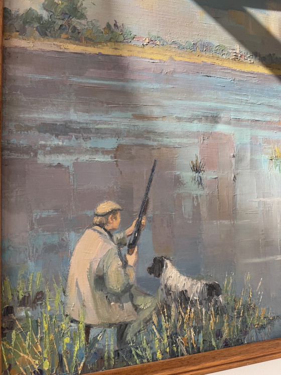 Image 1 of Tableau scène de chasse Suzette MEZIE