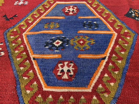 Image 1 of Antieke Turkse Sarkisla Kelim, Antiker Anatolië hier Sarkisla Kelim 372 x 140 cm