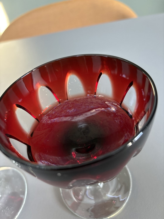 Image 1 of Cristal D'Arques - Copas de champán de cristal rojo rubí Durand