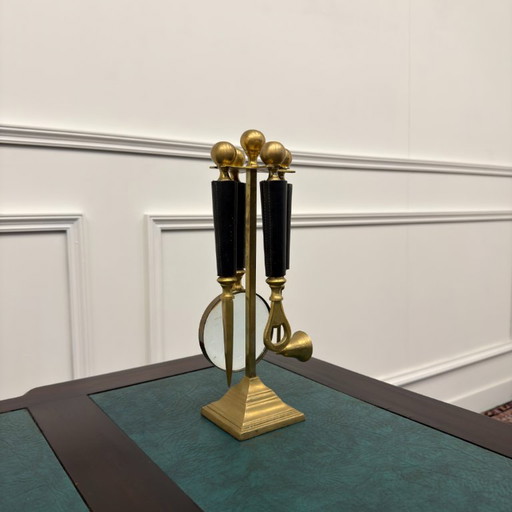 Ensemble de bureau classique anglais en laiton