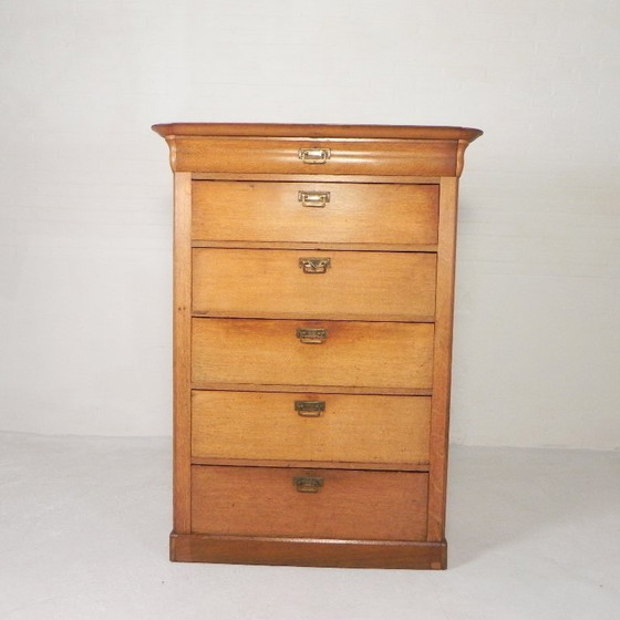 Image 1 of Ladekast Met 5 Laden en 1 Klep, Chiffoniere, Eind 19e Eeuw