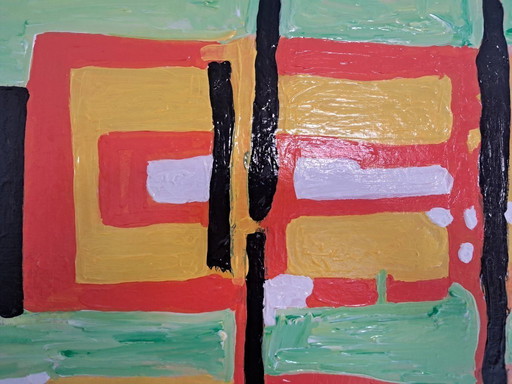 Enzo SAN MARCO - Black Abstract - Artist's painting