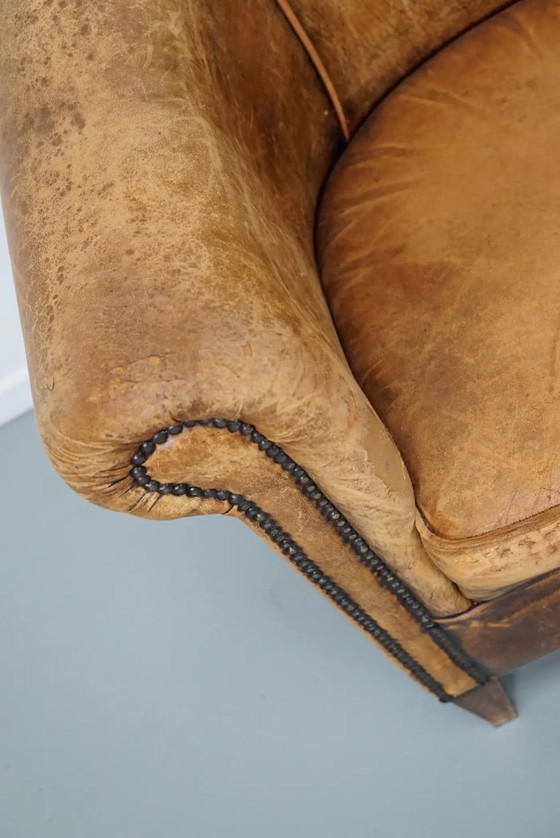 Image 1 of Vintage Nederlandse cognackleurige leren clubfauteuil