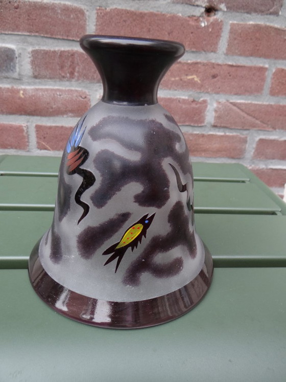 Signed Ulrica Hydman-Vallien for Kosta Boda ‘Black Magic’ glass bowl Sweden – Vases (photo 13 of 14)