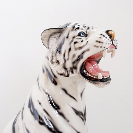Image 1 of Ceramic White Tiger - Ceramiche boxer, Italy