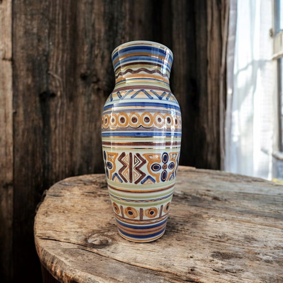 Image 1 of Precioso jarrón Art Déco 'Novio-Magum' - Jan van Ham - PZH Gouda (26 cm)
