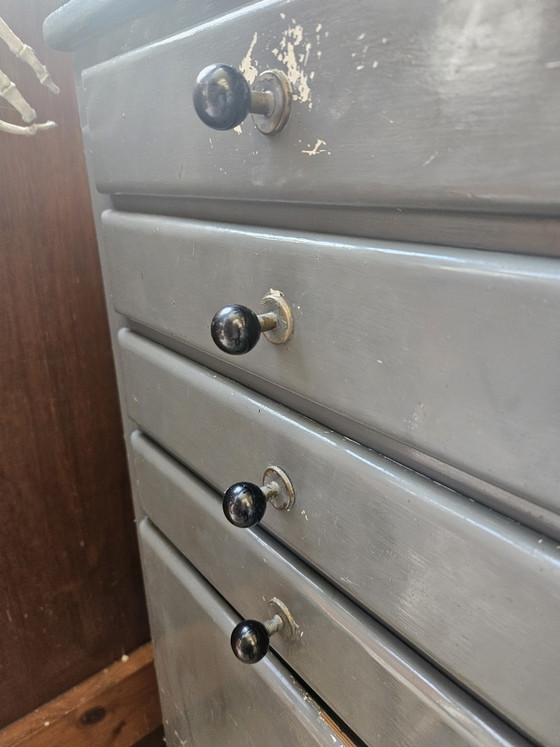 Image 1 of Mid-century wooden dentist's cabinet