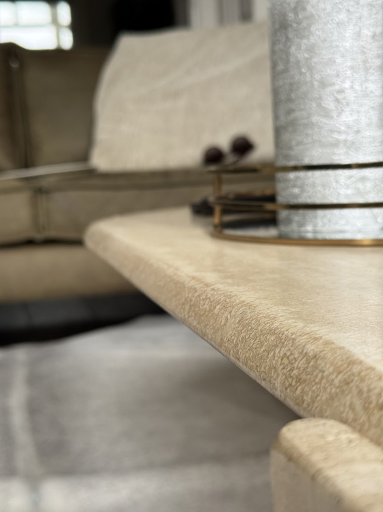 Travertine coffee table (Italy, 1980s) – Stone (photo 3 of 8)