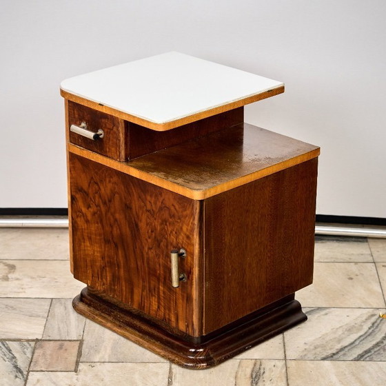 Image 1 of Set aus zwei Art-Déco-Nachttischen von Jindřich Halabala, Tschechoslowakei der 1940er Jahre