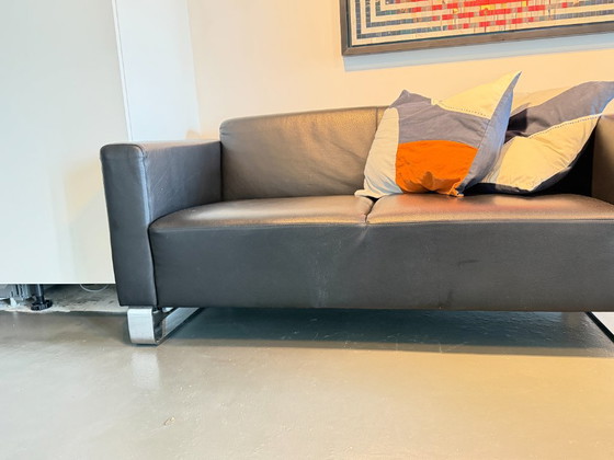 Brühl & Sippold Leren 2-Zitsbank + Fauteuil – Design – Zithoek, Leather, Metal (photo 8 of 9)