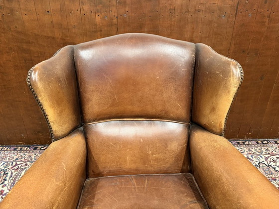 Set Poltrona e Pouf Classico in Pelle di Pecora Inglese – Poltrone, Legno (photo 7 of 13)