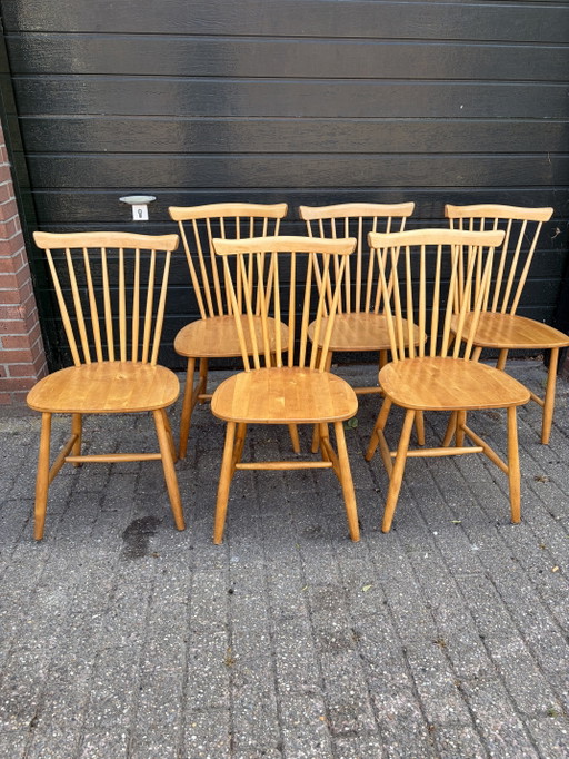Mesa de comedor vintage Nesto Pastoe de mediados de siglo + 6 sillas con patas torneadas
