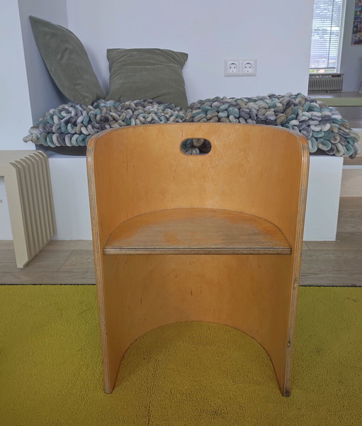 Silla infantil vintage de contrachapado de abedul