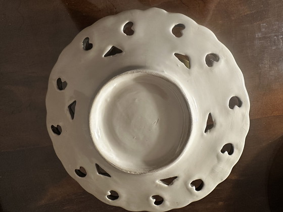 Image 1 of Vintage assiette Barbotine en ajourée