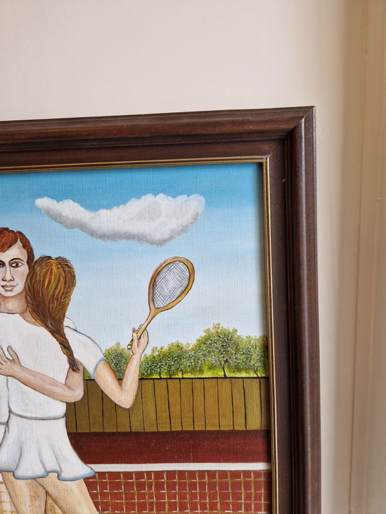 Image 1 of Beautiful painting tennis court cheerful style Nicolay Reznichenko