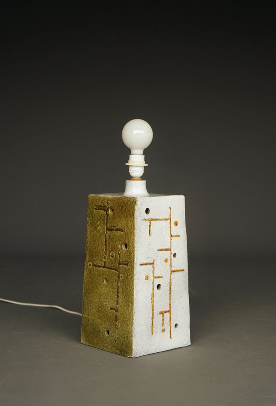 Mid-Century Ceramic Table Lamp With Abstract Design, 1970s (photo 16 of 16)