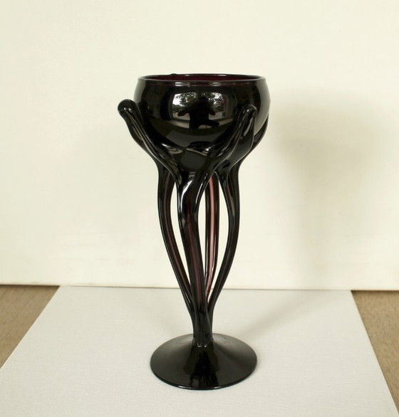 Jarrón de cristal polaco color amatista – Josefina Krosno (años 80) – Jarrones, Glass (photo 11 of 12)