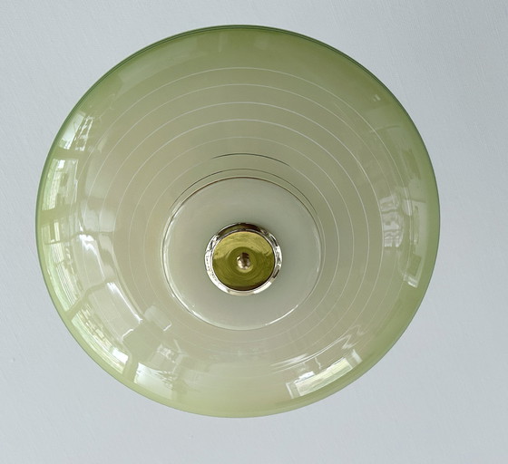 Image 1 of Lampe pendante Art Déco en verre vert