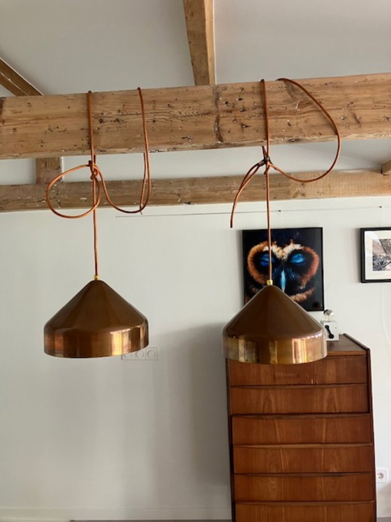 set 2 koperen hanglampen Lloop van Label Vij5 (photo 2 of 9)