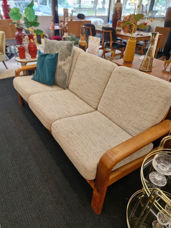 Image 1 of Vintage Danish design three-seater teak sofa 70s
