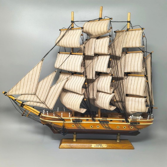 Image 1 of Verbluffend modelschip van de Clipper Siglo XIX uit de jaren 70. Handgemaakt. Gemaakt in Engeland.