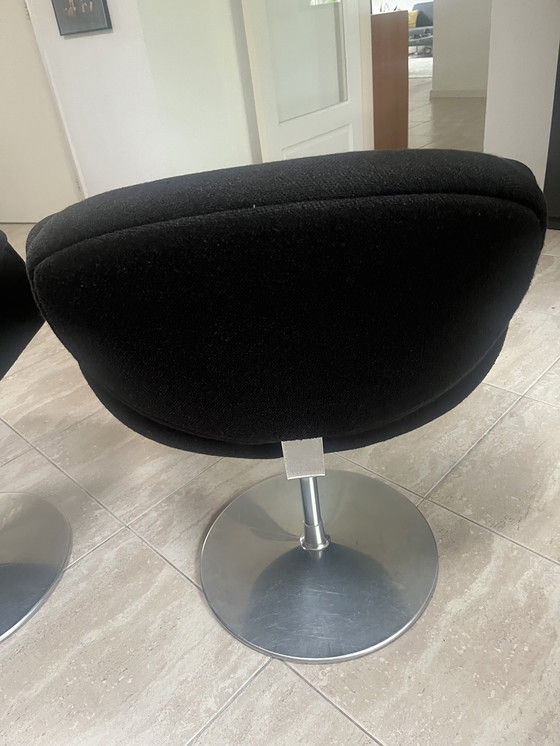 Image 1 of 2x Artifort Little Tulip negro tapizado