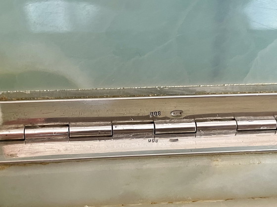 Image 1 of Box aus Amazonite mit Scharnier aus Echtsilber Juweliersarbeit
