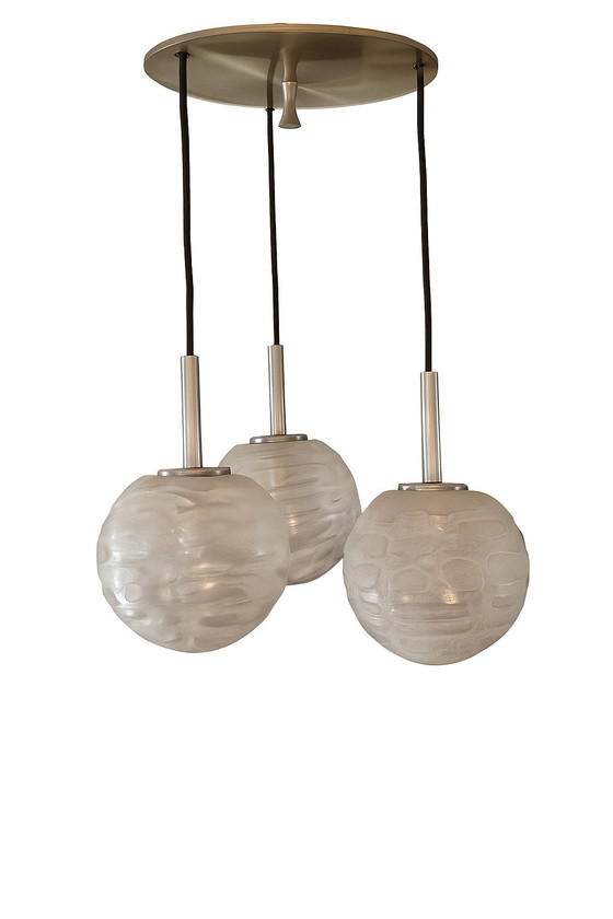 Doria Leuchten Lampada a sospensione a cascata – Lampade a sospensione, Glass, Metal, Vintage (photo 2 of 6)