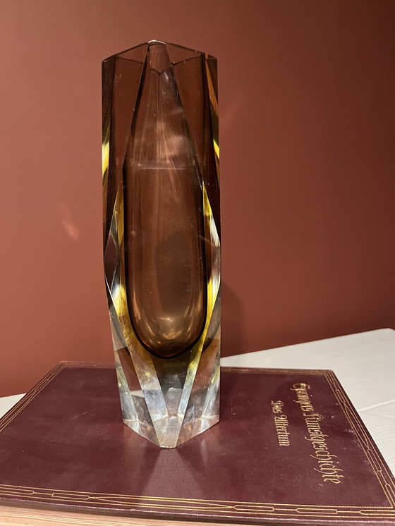 Image 1 of Flavio Polli Mandruzatto vase Sommerso technique midcentury