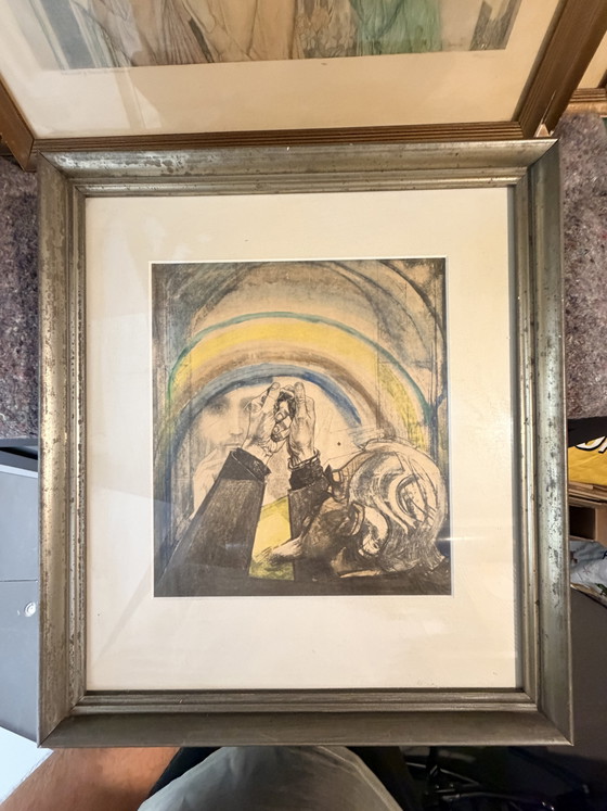 Jan Toorop 1858-1928 / Lithographie - La Prière (Autoportrait) 1927 – Lithographies et sérigraphies, Paper (photo 7 of 9)