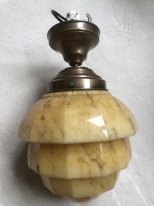 Art deco Gemarmerde hanglamp