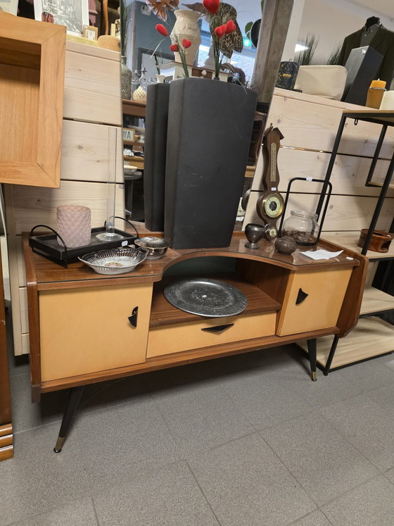 Mid-century Vintage kaptafel/tv meubel/stereokast – rockabilly, tv-meubelen, Wood (photo 13 of 15)