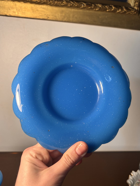 Image 1 of Blue flag carafe Opaline de Bercy