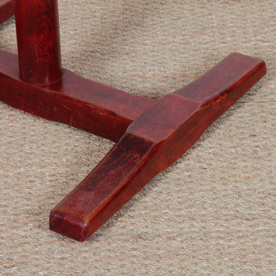 Image 1 of Staande vierkante houten eettafel uit de jaren 80.