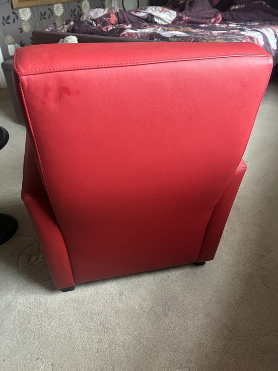 Sonate Sessel, rotes Leder – Leather (photo 3 of 5)
