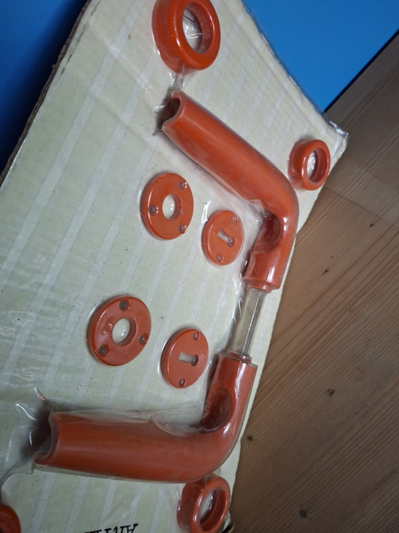 Image 1 of Artemide vintage design orange space age door handle