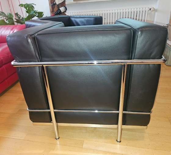 Ensemble : 2 fauteuils Cassina LC2 d'origine – Le Corbusier – Cuir véritable – Leather (photo 8 of 12)