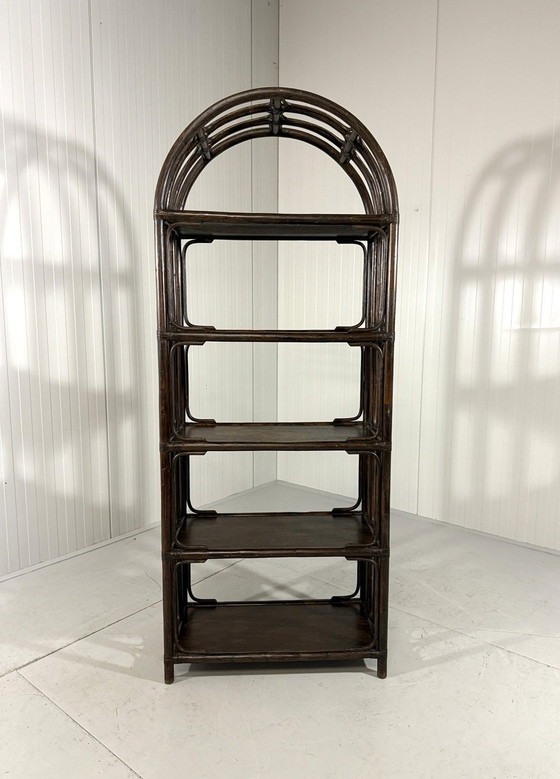 Image 1 of Groot Donker Rotan Rek Jaren 70