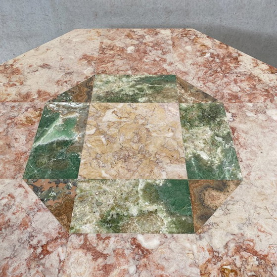 Image 1 of Vintage Marble Travertine Dining Table Italian Design