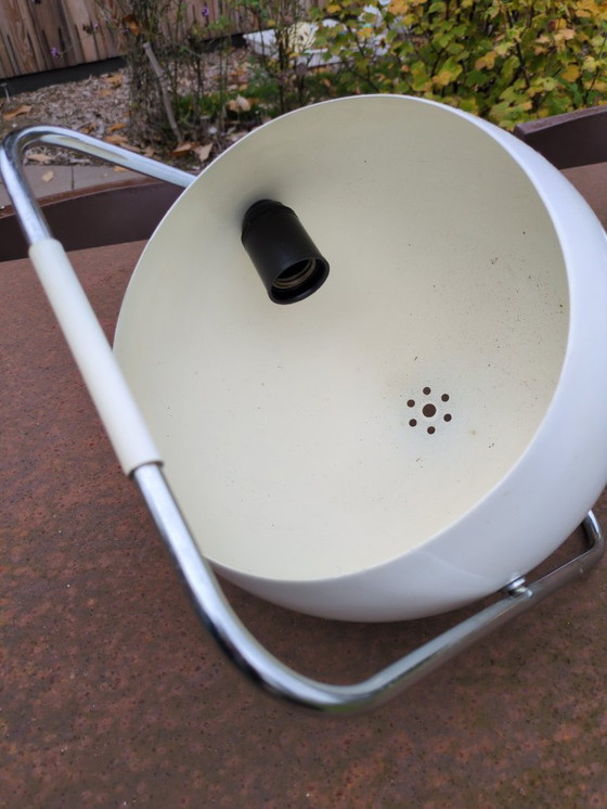 Image 1 of Retro Metal Pendant Lamp White and Chrome