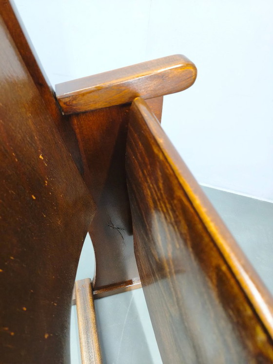 Image 1 of 1940s Thonet Style Cinema Chair, Beech Wood Folding Seat