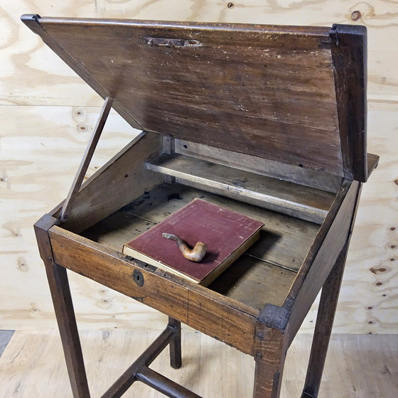 Image 1 of Atril / escritorio antiguo de madera de roble (siglo XIX) / escritorio de oficinista