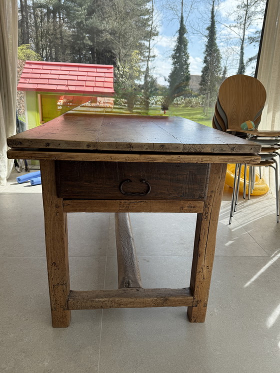 Image 1 of Antique French wooden table - 199 cm