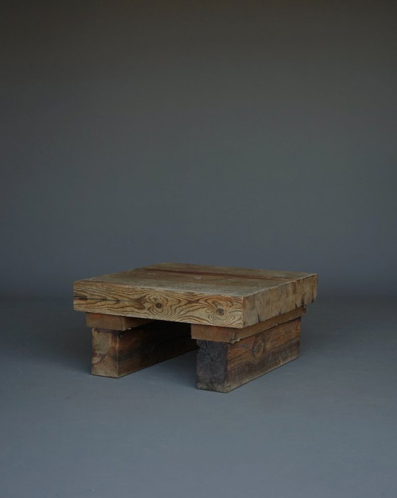 Image 1 of Kleiner Couchtisch aus Kiefernholz im Stil des Brutalismus, 1970er Jahre