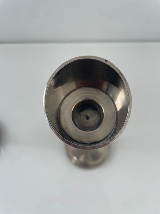 Image 1 of Set di 2 candelieri in acciaio, design moderno