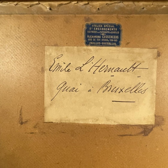 Emile Lhernault, Darsena a Bruxelles, Acquerello, Anni '10 – Dipinti e disegni, Paper (photo 11 of 12)
