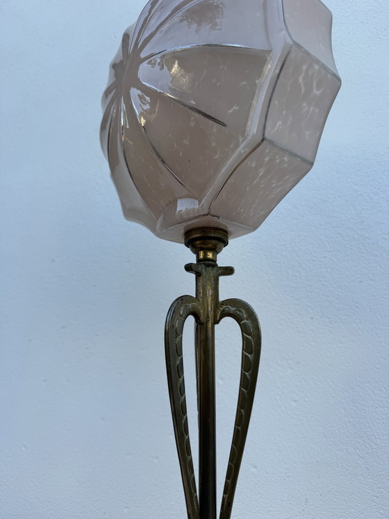 Lámpara Art Déco de bronce y cristal de Clichy – Lámparas de mesa, Bronze, Glass (photo 11 of 15)