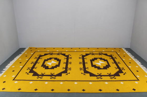 Image 1 of 1950er Jahre Großer Kilim-Wollteppich , Tschechoslowakei