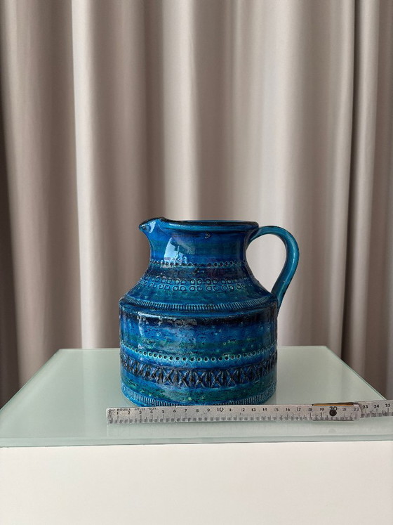 Pichet en Céramique Vintage Bitossi Rimini Blue, Design Italien Mid-Century, Vases, Bleu (photo 10 sur 11)