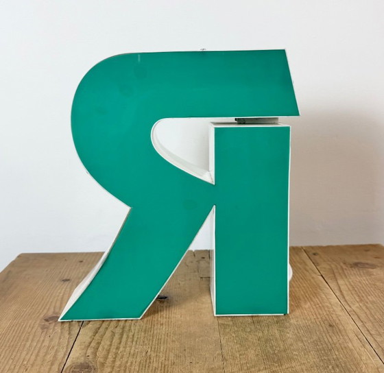 Lettre R lumineuse verte vintage, années 1970 – Objets déco, Plastic (photo 7 of 16)